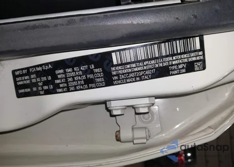 2016 Jeep Renegade Latitude from USA, damaged, VIN ZACCJABT2GPC49217